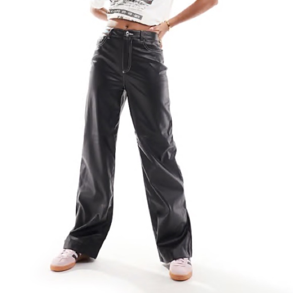 Garage Straight Leg Leather Pant